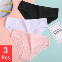 3pcsset womens cotton panties soft striped women underpants low waist girls briefs sexy female lingerie m xl comfort underwear