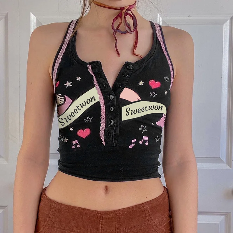 

Tops vintage clothes harajuku bodysuits crop tops korean fashion crop top women bodysuit roupas feminina kawaii t shirt