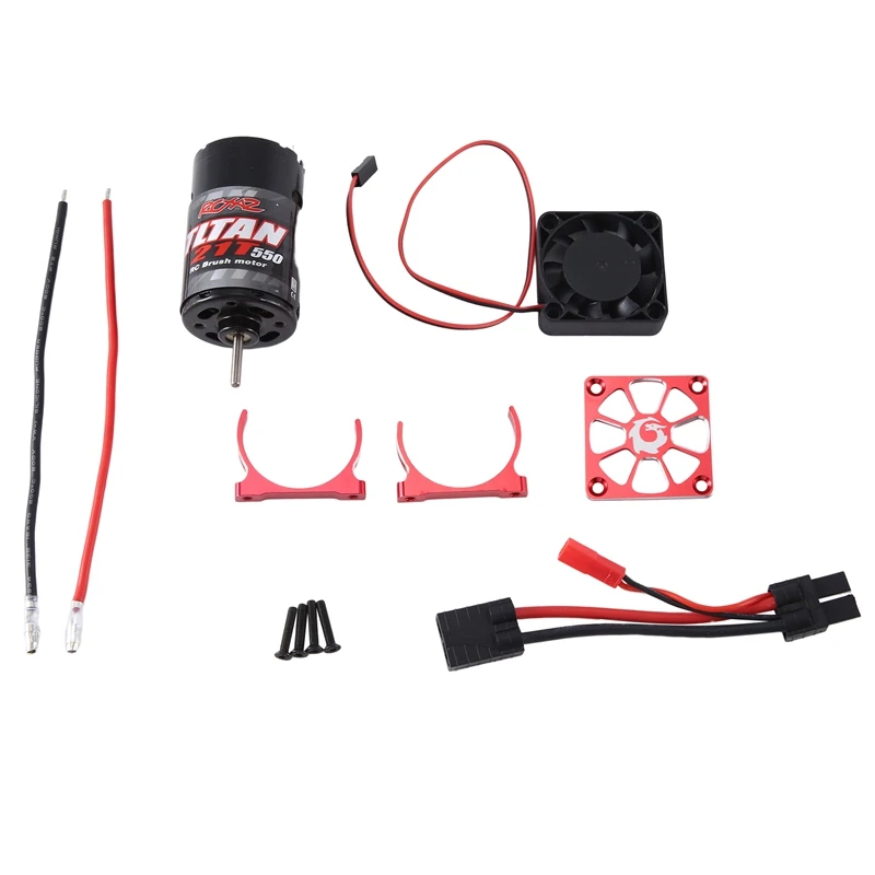 

RCXAZ 550 21T Brushed Motor And Cooling Fan Metal As Shown For TRAXXAS TRX4 Axial SCX10 1/10 RC Crawler Car