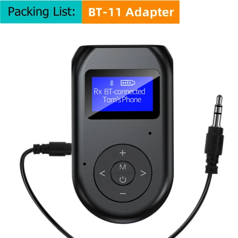 Bluetooth 5,0 аудио передатчик приемник 3,5 мм разъем AUX беспроводной аудио адаптер ЖК-дисплей с микрофоном для ТВ динамика автомобиля стерео