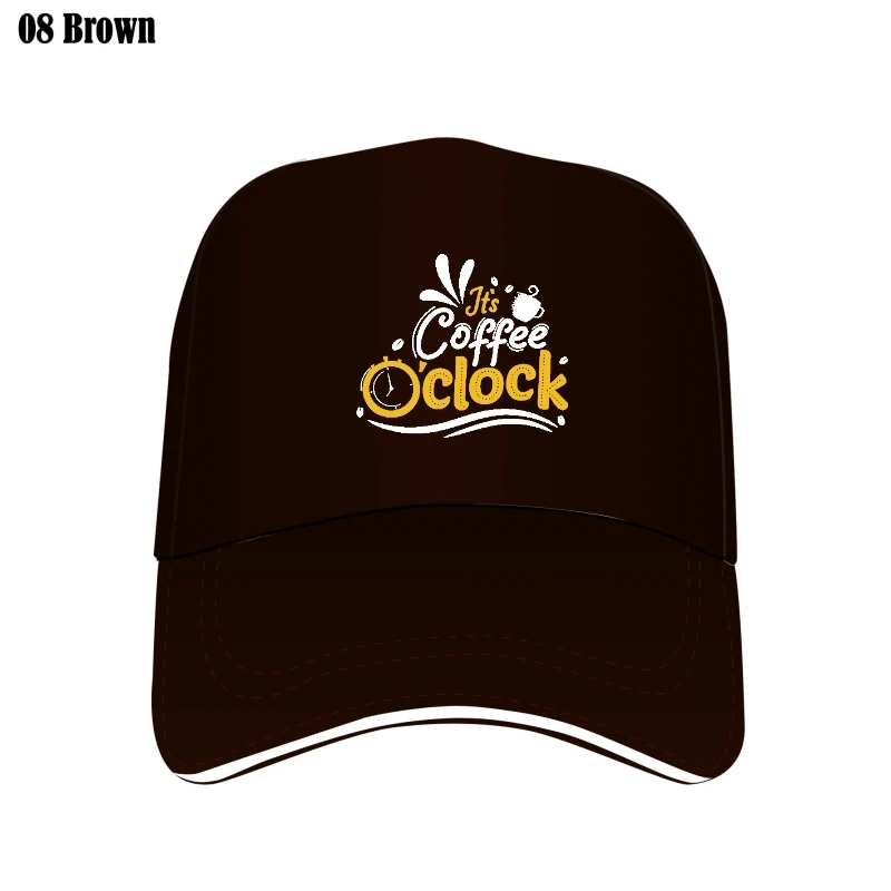 

It'S Coffee Clock Print Women Custom Hat Mesh Outdoor Flat Brim Women Bill Hats Ladies Cap Caps Flat Brim Mujer