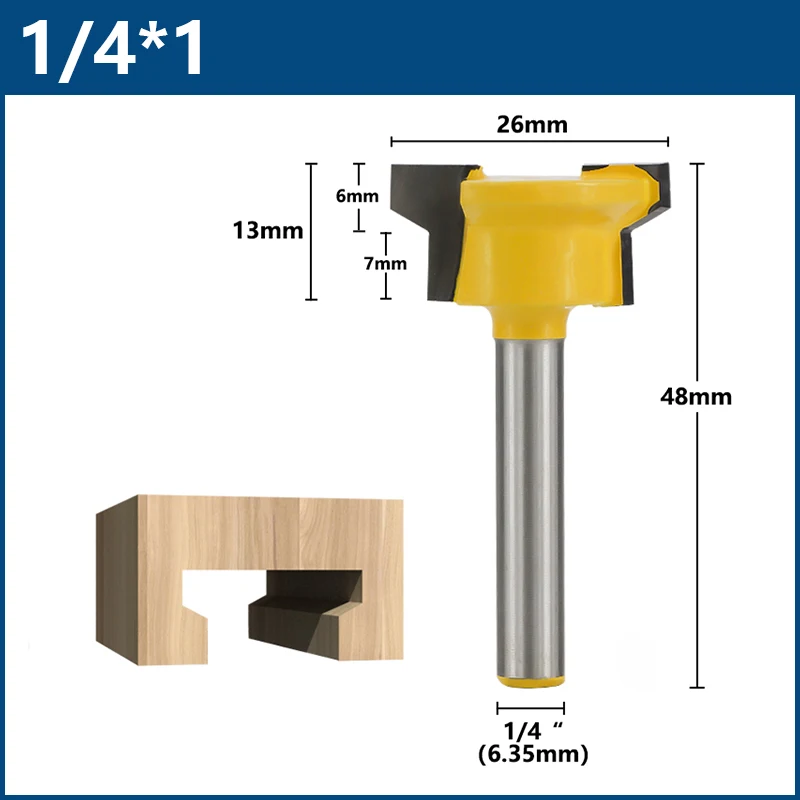 Т-образный Реверсивный выдвижной ящик с хвостовиком 1/4, фреза для деревообрабатывающих инструментов, Концевая фреза, многофункциональная фреза