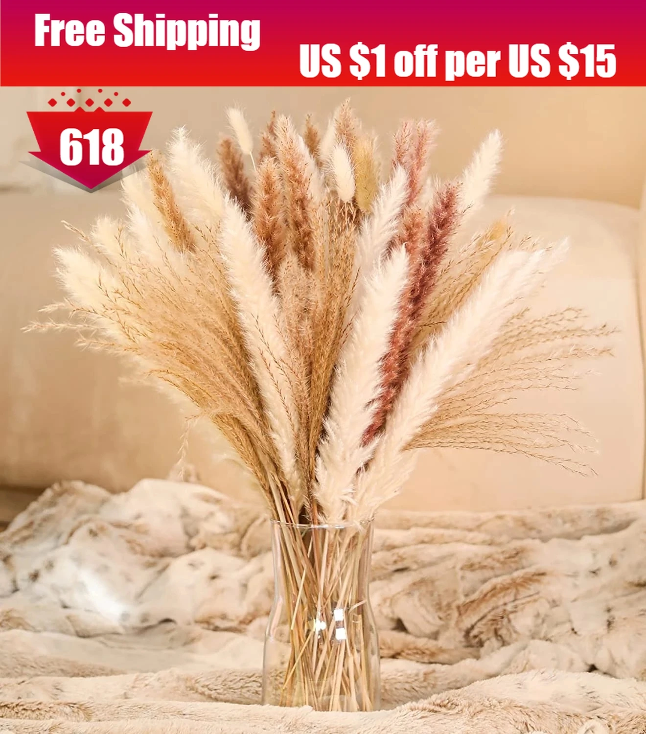 

10 шт. сушеные язычковые цветочные композиции натуральная пампасная трава для современного украшения дома офиса праздничные фоны свадебные...