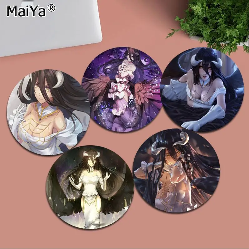 

MaiYa Your Own Mats Overlord Albedo Silicone round mouse Pad to Mouse Game gaming Mousepad Rug For PC Laptop Notebook