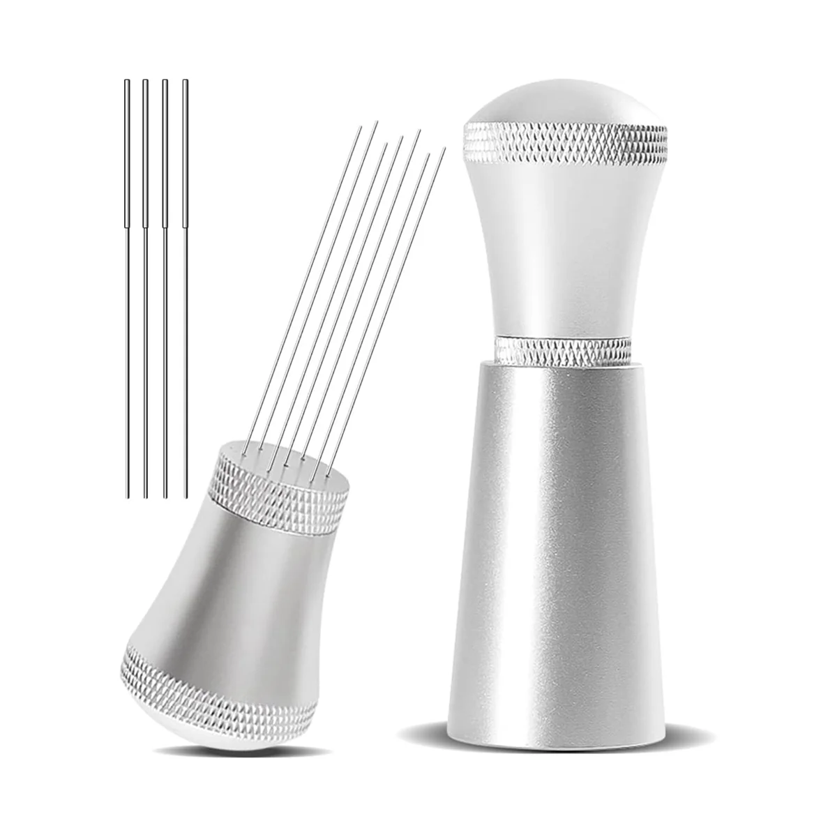 

Alloy Coffee Distributor Stirrers with Stand,0.3mm Thick Stainless Steel 7 Needles Tool Espresso Distribution Silver