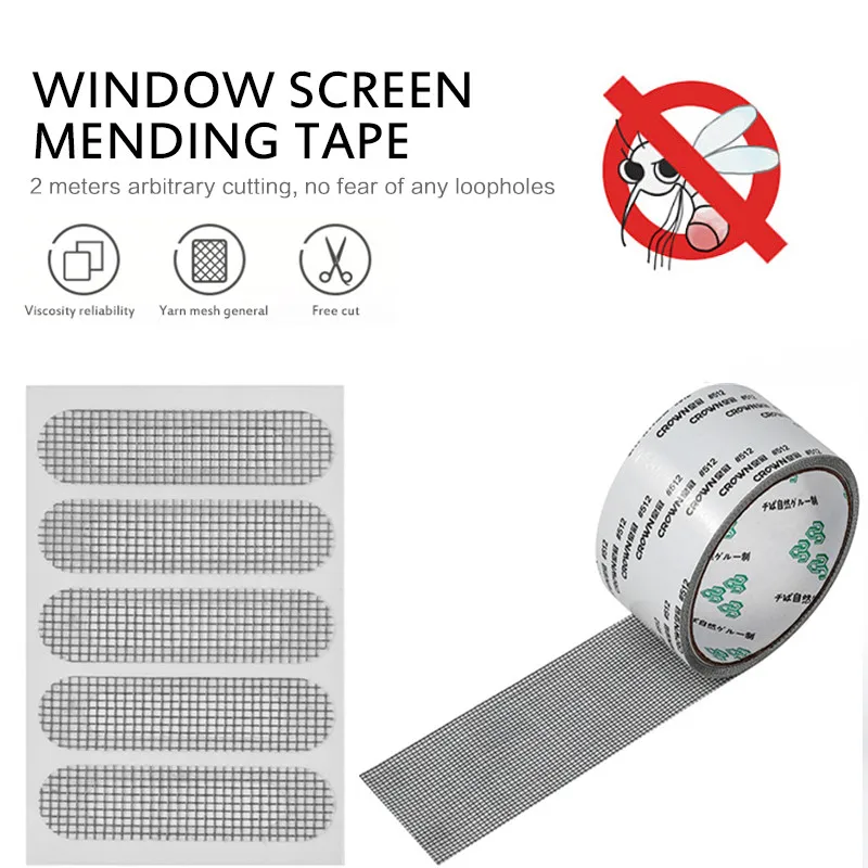 

Strong Self Adhesive Window Screen Repair Tape Window Net Screen Repair Patch Covering Up Holes Tears Anti-Insect Mosquito Mesh
