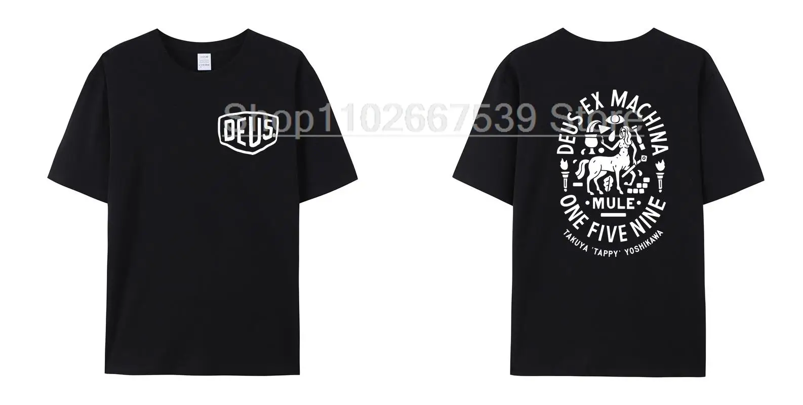 

Мужская черная футболка Deus mule one five nine All size Ex Machina TEE