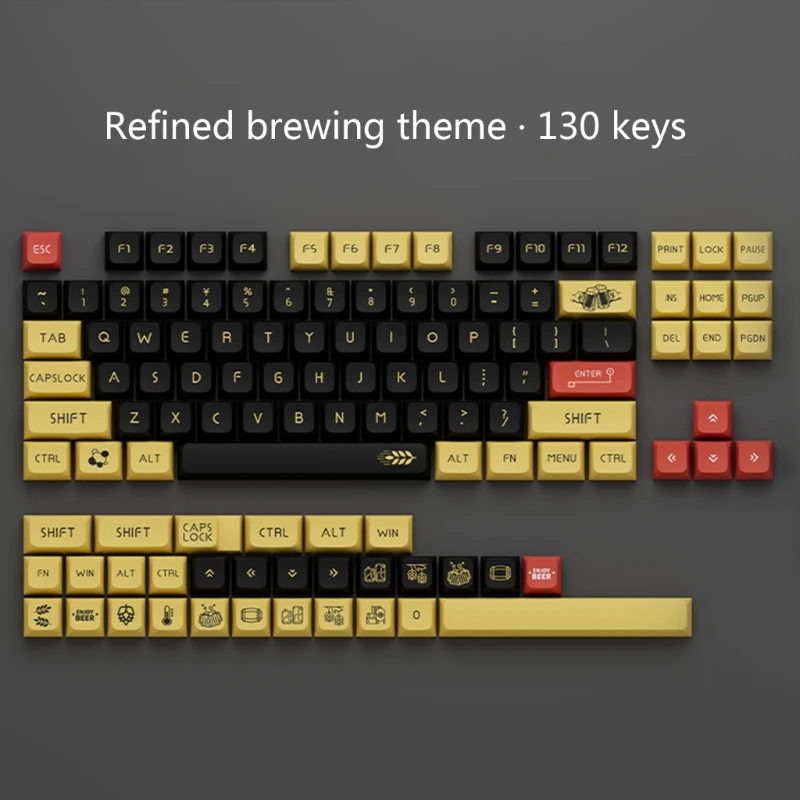 

134 Keycaps PBT Dye-Sublimated Keycap Mechanical Keyboard XDA Profile Keycap for 61/63/64/68/82/84/87/96/98/100/104/108 H8WD