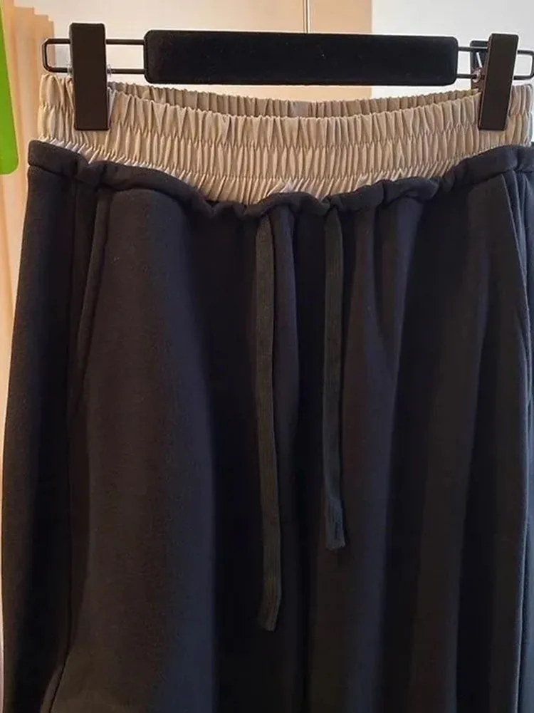 Брюки-шаровары женские зимние мешковатые с флисовой подкладкой и высокой талией