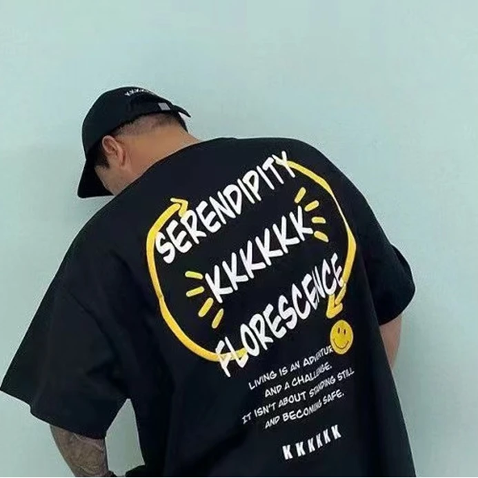 

High Street Summer Style Heavy Fabric Fashion Shirts Men 1:1 Top Quality Women Short Sleeve T Shirt Mens Clothing