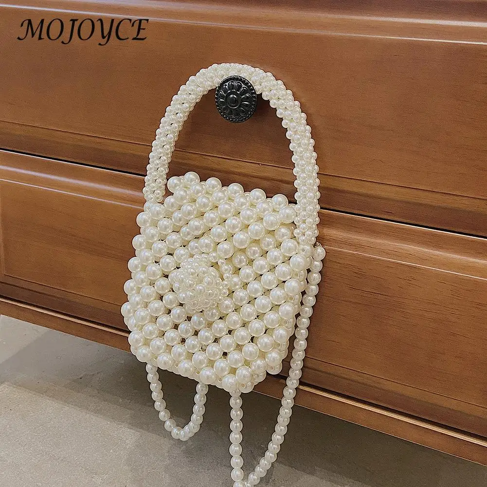 

Lady Pearl Beaded Mini Tote Handbag Women Flap Banquet Party Messenger Bags Trending Handbag Fashionable Decor