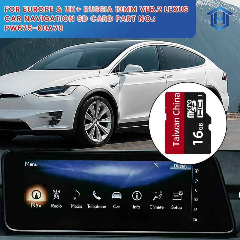 

2024 для Lexus Navigation SD Card 13 мм Micro Navigator Великобритания и Европа + Россия GPS Карты ver.2 Карты SD Card