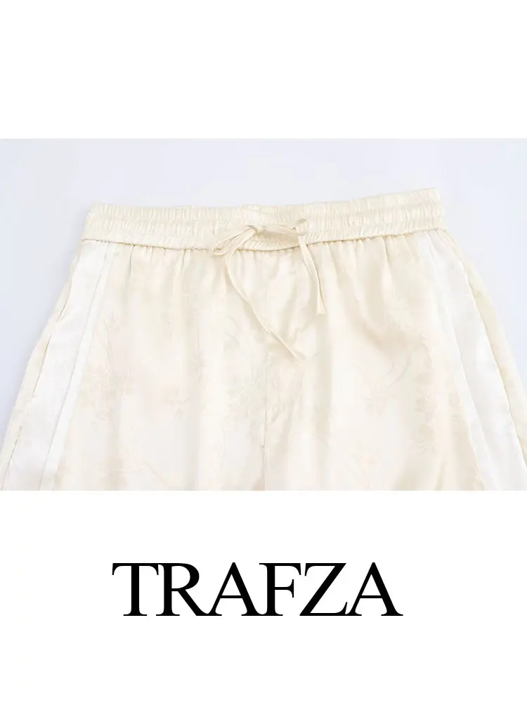 Женский жаккардовый брючный костюм TRAFZA рубашка с длинным рукавом и длинные брюки