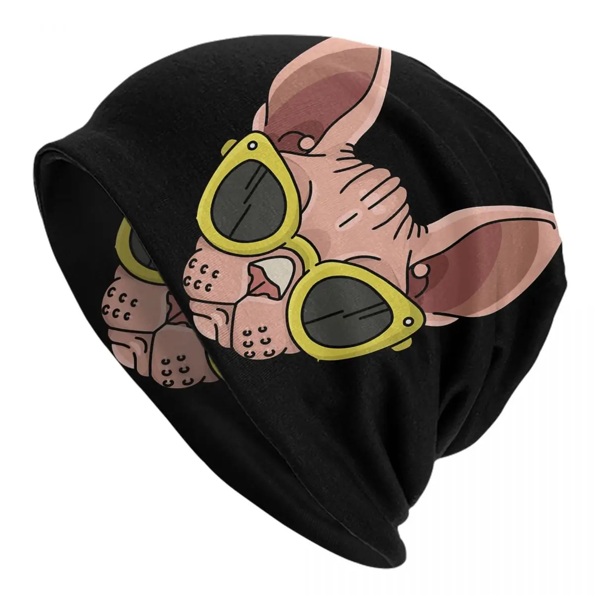 Summer Sunglasses Sphynx Adult Men's Women's Knit Hat Keep warm winter Funny knitted hat