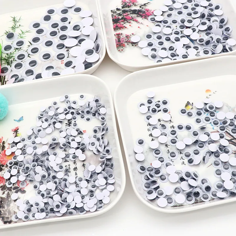 

Black and White Self-adhesive Doll Eyes Wiggly Googly EyesDIY Creative Activities Eye Accessories Adhesive 6/8/10/12/15mm