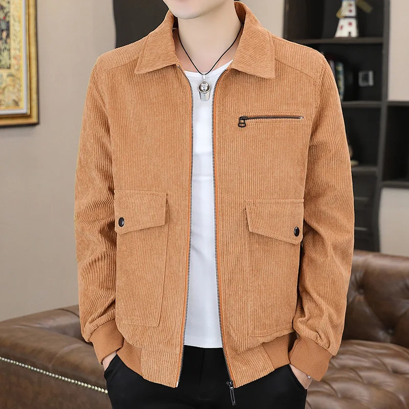 

2022 Men's Autumn New Corduroy Polo Collar Jacket Corduroy Casual Loose Jacket