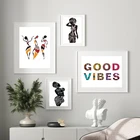 Красивая Черная женщина холст Художественная печать плакат, африканская женщина Искусство Холст Живопись стены картины Домашний декор