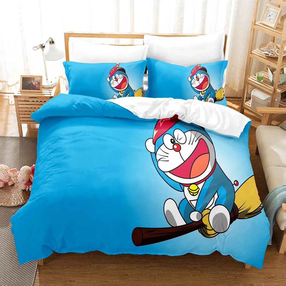 

Doraemon Bedding Set Single Twin Full Queen King Size Anime Doraemon Bed Set Aldult Kid Bedroom Duvetcover Sets 3D Print 033