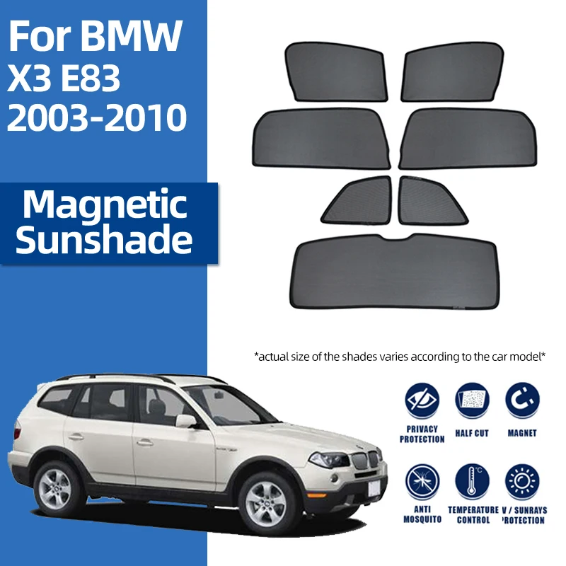 

Magnetic Car Sunshade Front Windshield Rear Side Window Sun Shades Curtain For BMW X3 E83 F25 G01 X5 E70 F15 G05 2003-2022
