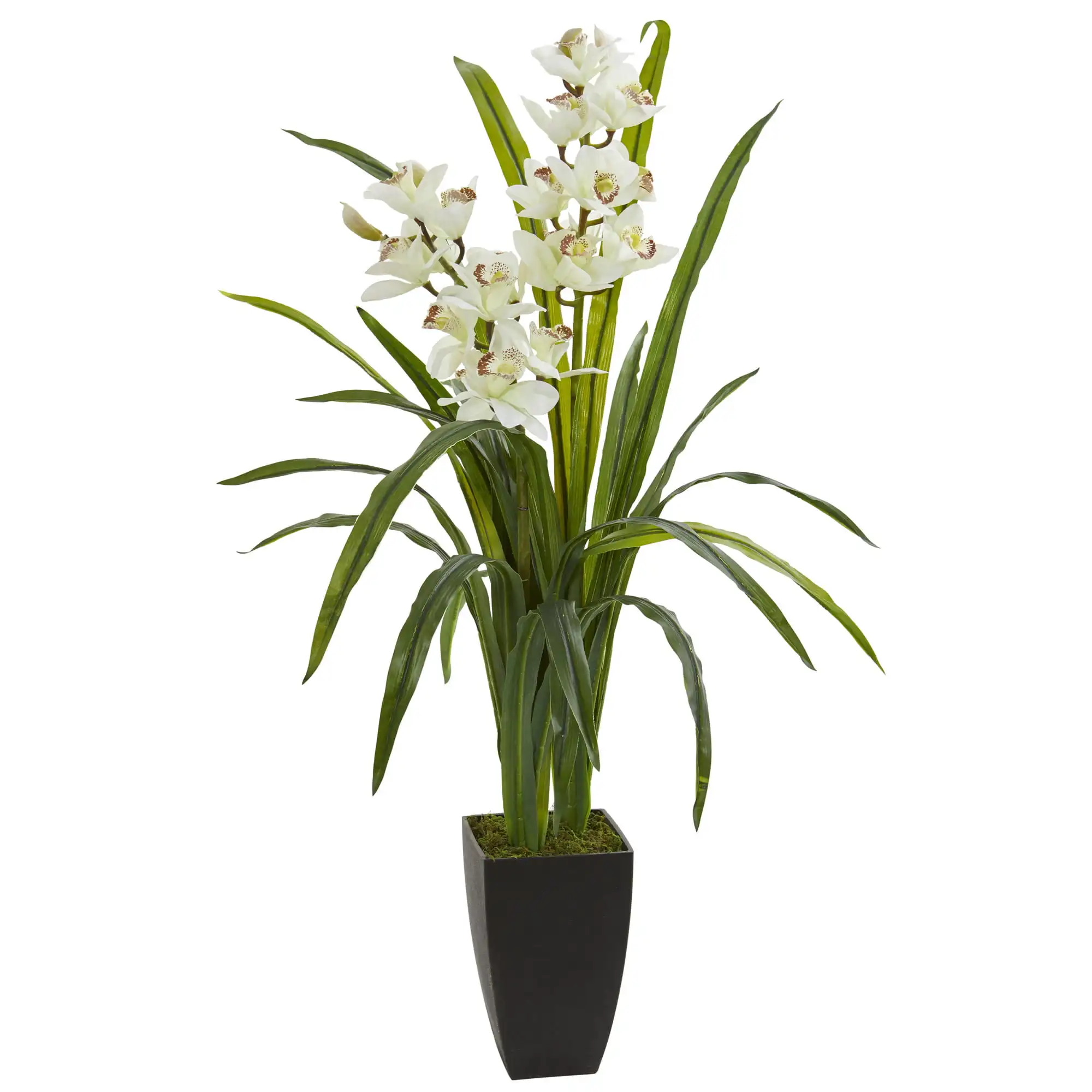 

Plastic Artificial Plant White Nearly Natural 39" Cymbidium Orchid