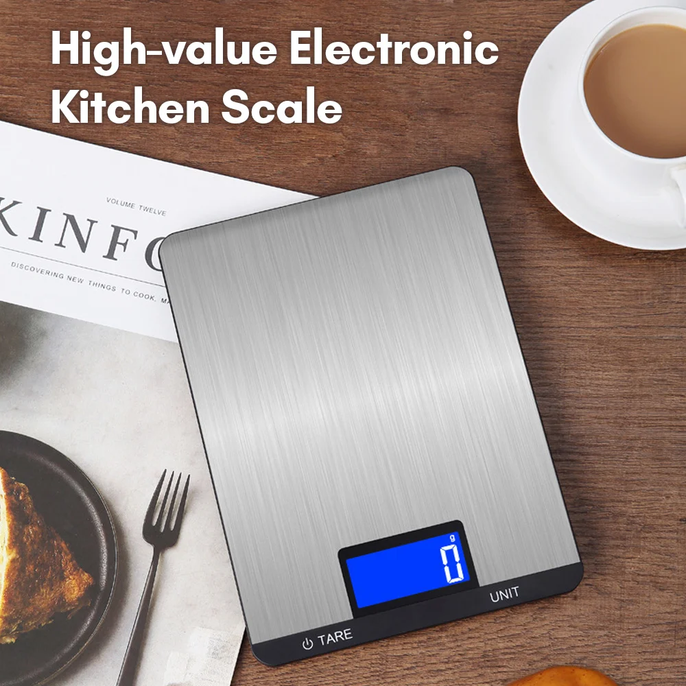 

5/10/15 Kg Portable Kitchen Digital Scale LCD Screen Display 0.1oz Precise Electronic Food Steelyard for Cooking Baking Weighing