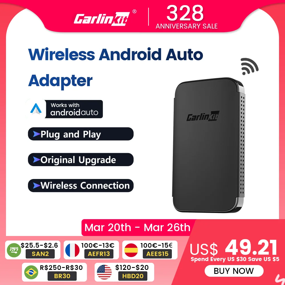 CarlinKit 4 Wireless Android Auto Adapter Android Auto Dongle For Vw Mercedes Audi Citroen Lexus Jeep Hyundai KIA Mazda Peugeot