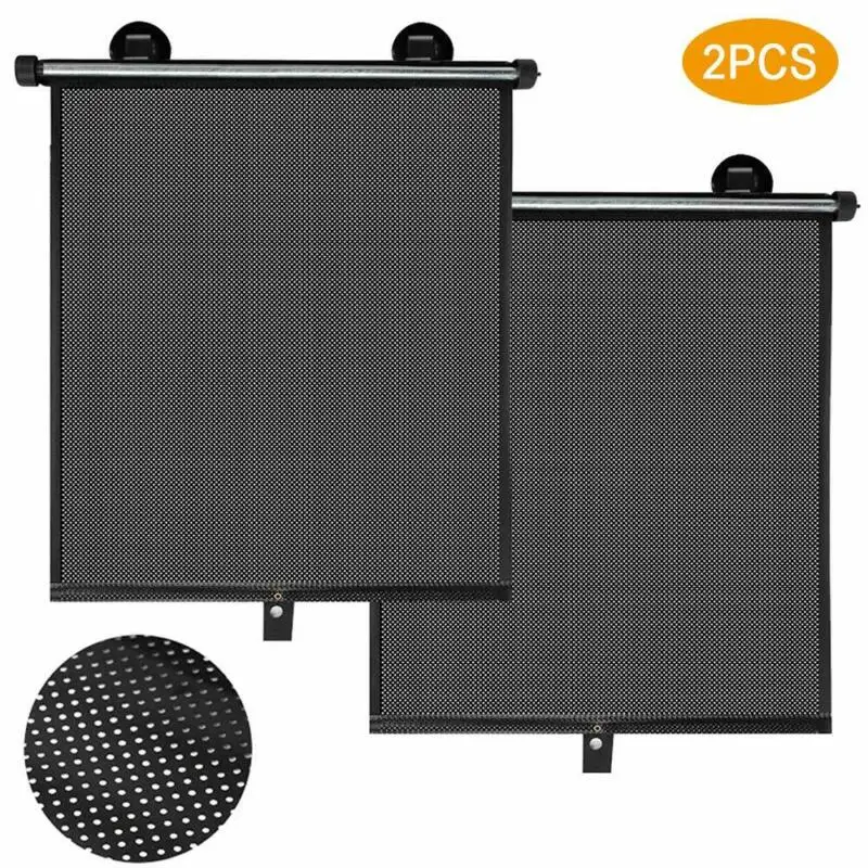 

2pcs Suction Cup Telescopic Automobile Automatic Side Window Infant Sunshade Protective Cover Roller Blind Sunshade 40 * 45cm