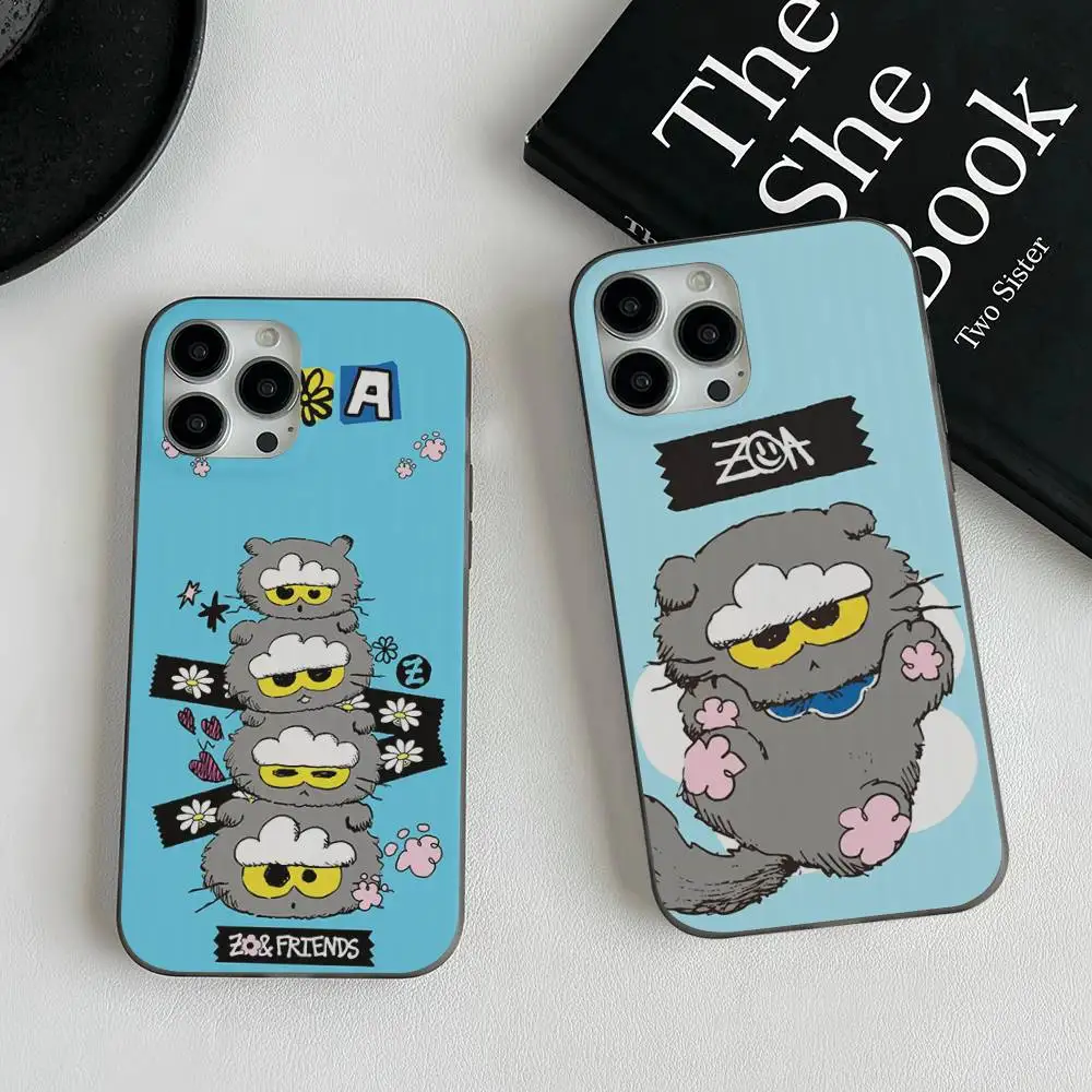 Фото G-Gdragon Z-Zoa Cat Fashion для iPhone 17 16 15 14 13 12 11 Pro Max Plus Pro Прозрачный чехол для телефона с противоскользящим покрытием №1