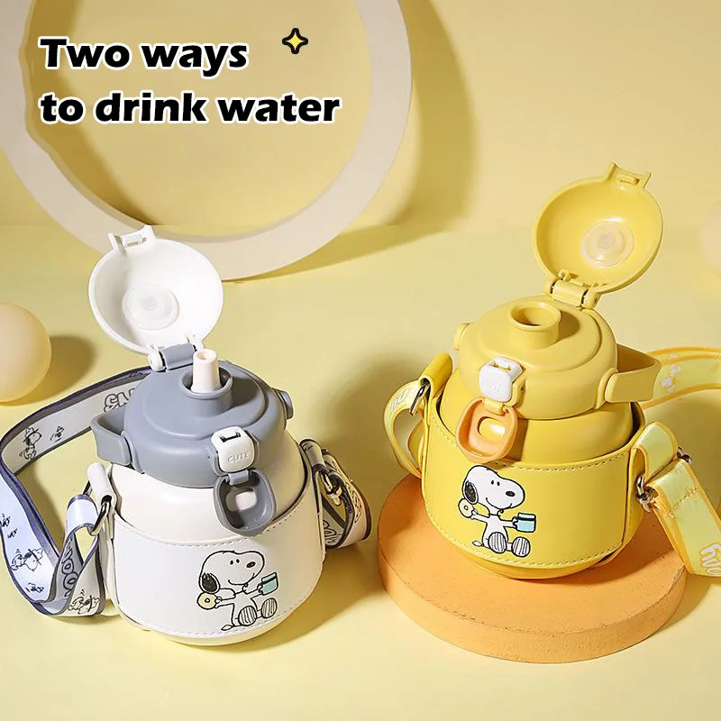 

Snoopy Children's Insulated Cup Student 316 Food Grade Potbelly Water Cup Anti Falling Straw Cup It Is Convenient To Carry Out