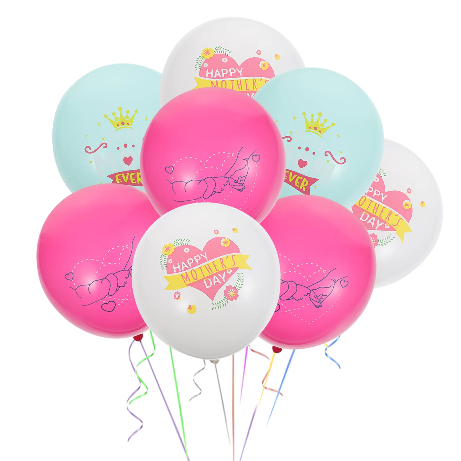 

1 Set of Party Ornaments Lovely Balloon Decors Mother's Day Balloons Latex Mother's Day Balloons for Scene Decoration Mother