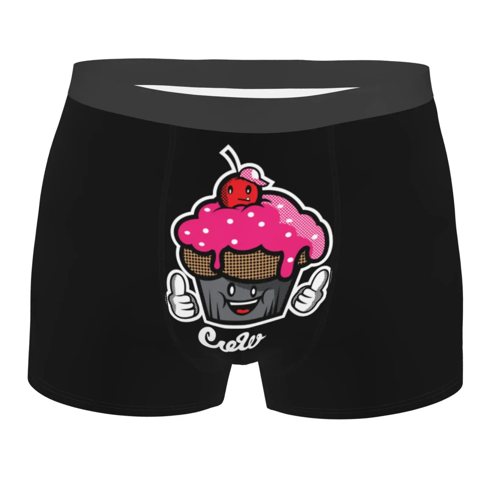 

Cake Cartoon Graffiti Cute Boxershorts Men Male Underpants Double Sides Printed Soft Breathable Machine Wash Polyester Print
