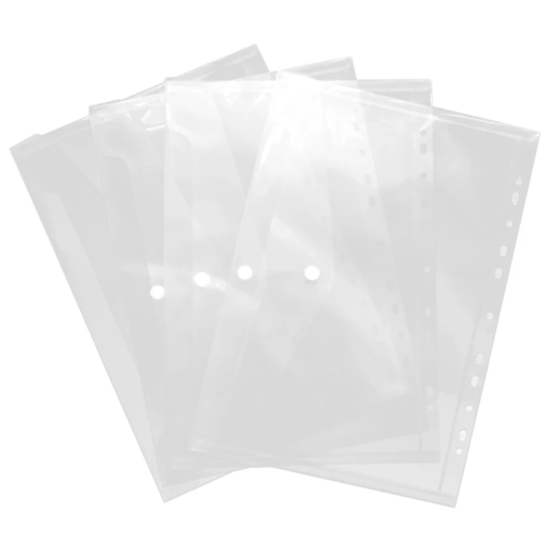 10Pcs 11 Hole Transparent A4 Document File Bag Plastic Folder Bill Envelope Storage Data School Paper