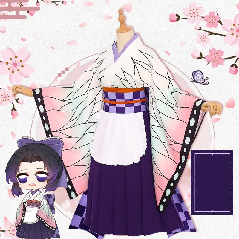 Новый аниме-косплей-костюм 2025 года униформа горничной Kanroji Mitsuri Kibutsuji кимоно Blade