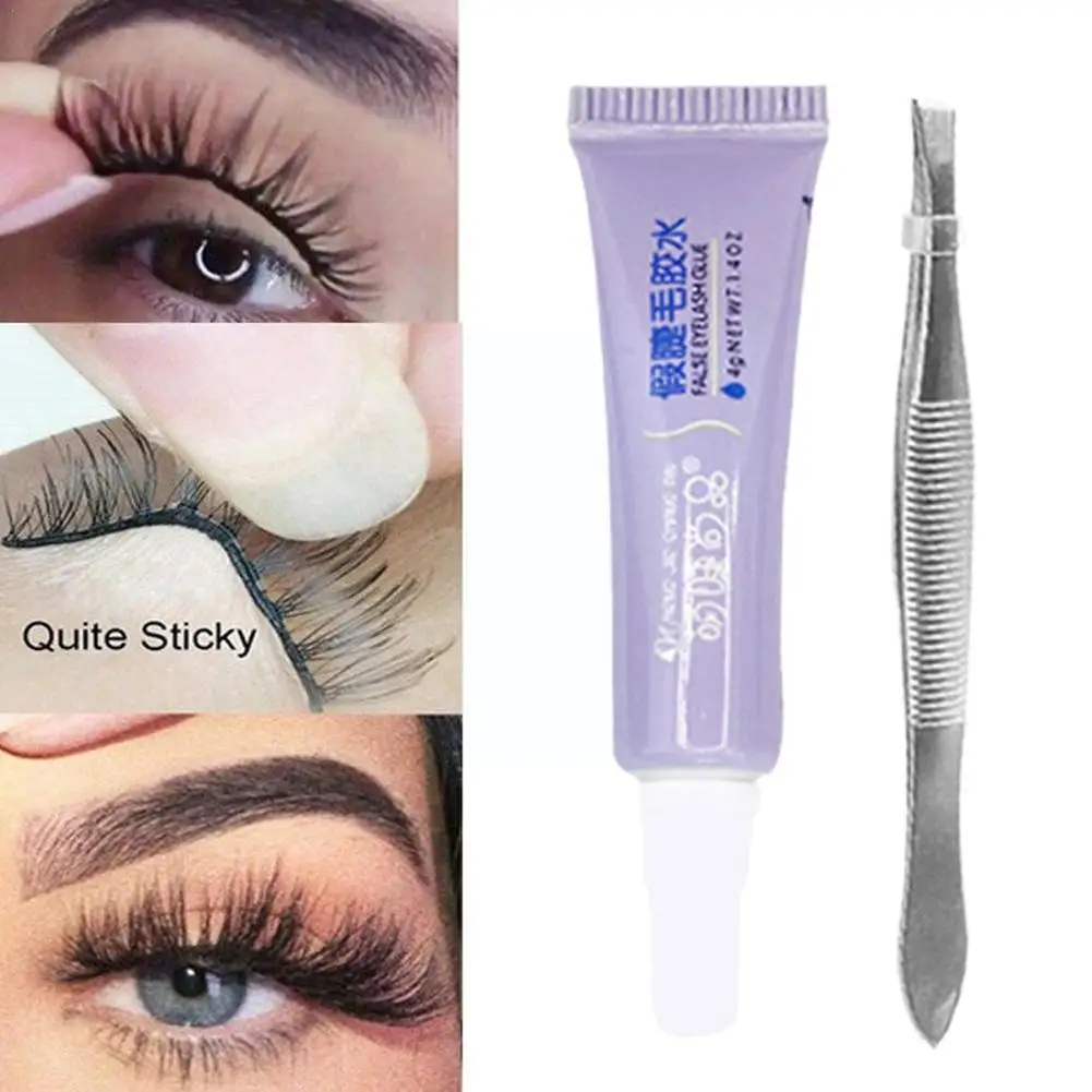 

Waterproof Quick Dry Adhesive Eyelashes Extension Glues With Tweezers Cosmetic Eyelash Glue Clear Lash Glue For False Lashe V1t1