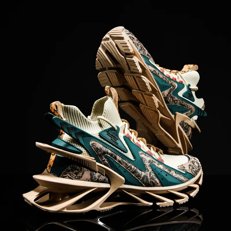 Мужские кроссовки для бега сетчатые амортизирующие с лезвиями отдыха и спорта 2023