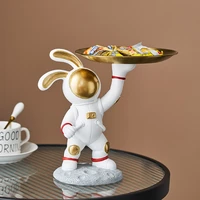 modern home living room decoration rabbit astronaut tray porch decoration key storage candy tray desk accessories room decor