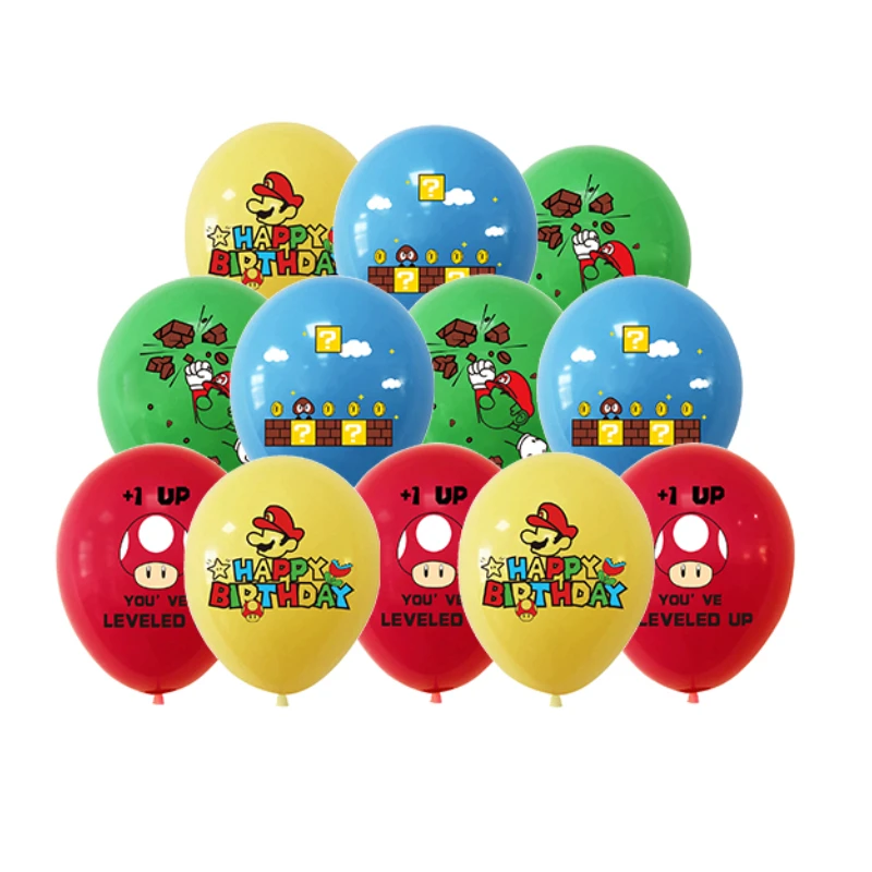 

Super Mario Bros Latex Balloon Sets Mario Game Peripheral Cartoon Balloons Kids Birthday Party Decoration Supplies New Year Gift