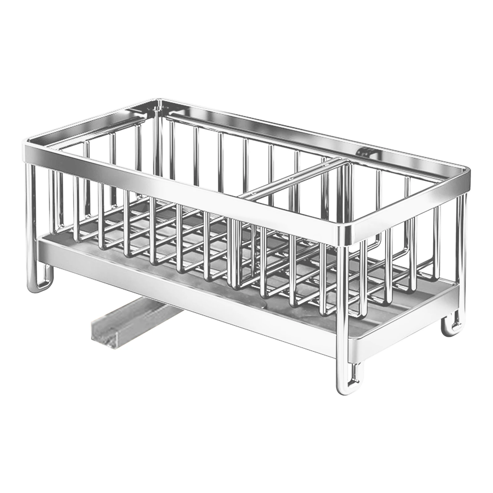 

Large Capacity Drain Tray Sponge Holder Non Slip Stable Quick Dry Removable Divider Sink Caddy Countertop Lightweight Bathroom