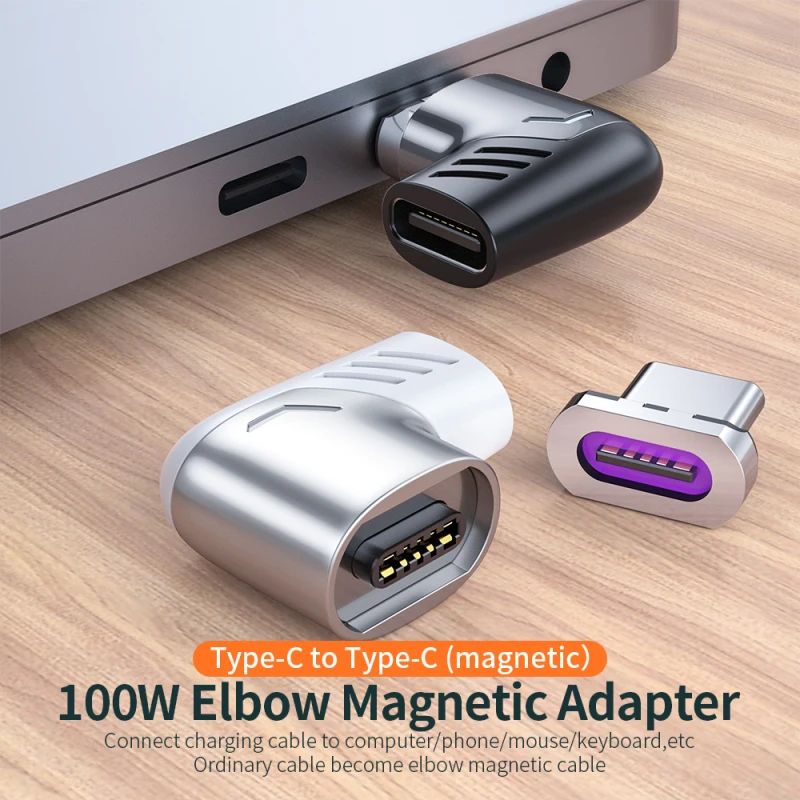 

Magnetic Converter Magnetic Cable Adapter Convenient Fast Magnetic Adapte Essager Portable Magnet Charger Connector Right Angle