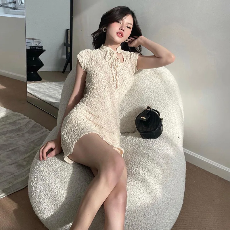 

Women Dress Princess Lace Elegant Evening Dress Korean Style Retro Sexy Cheongsam Slim Qipao Party Dresses Vintage Vestidos