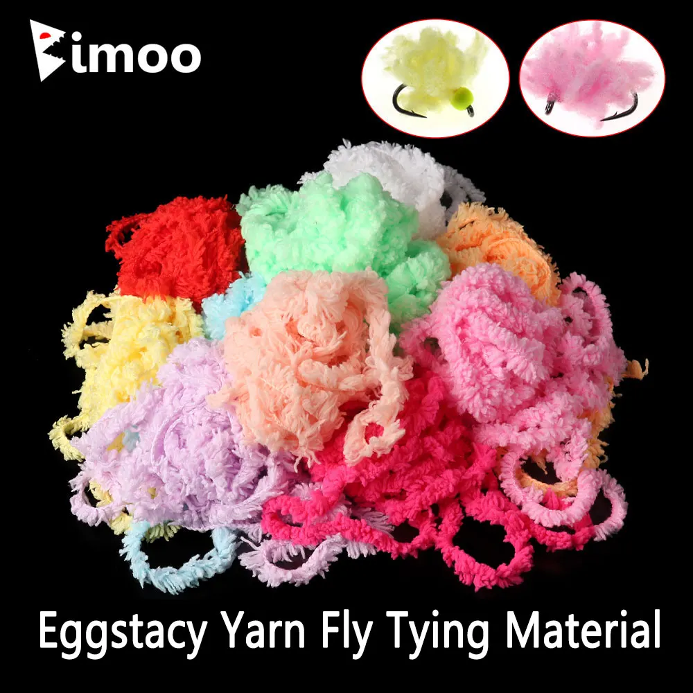

Bimoo 2Packs Eggstacy Yarn Fly Tying Material Synthetic Fiber For Egg Patterns Nymphs Streamers Salmon Trout Fishing Lure Bait