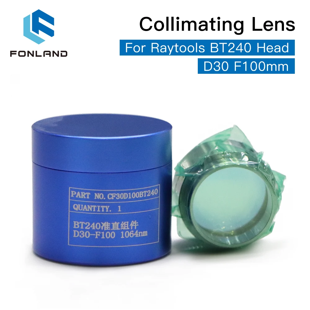 FONLAND Laser Nozzle Sensor Connector Fiber Laser Focus Lens for Raytools Fiber Laser Cutting Head BT240 D30 F100 F125mm enlarge