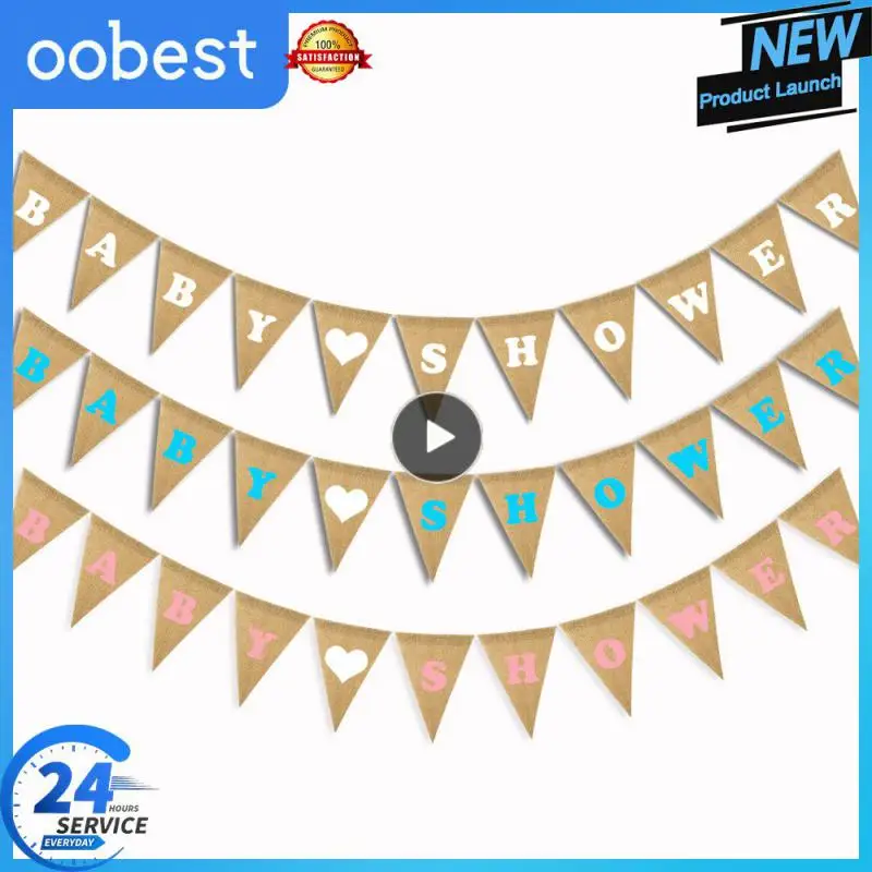 

Triangle Flag Birthday Party Linen Pennant Linen Pennant 13 X17cm Environmentally Friendly Burlap Banner Wedding Hanging Flags