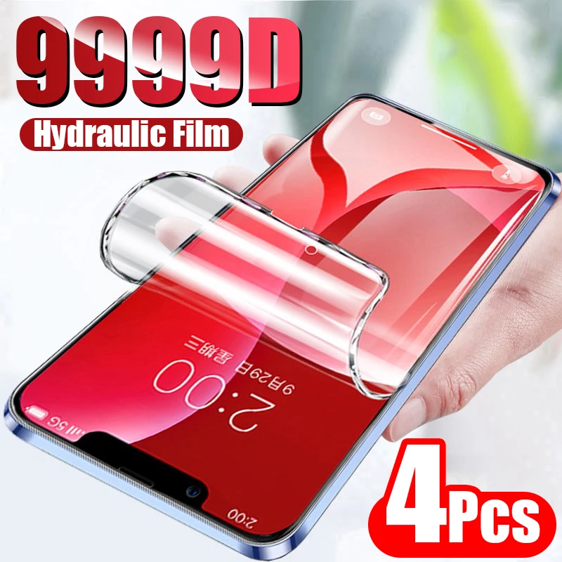 

4PCS Full Cover Hydrogel Film On The For iPhone 13 12 11 Pro Max For iPhone X XS XR XS MAX 6 7 8 Plus 11 12 13 Screen Protector