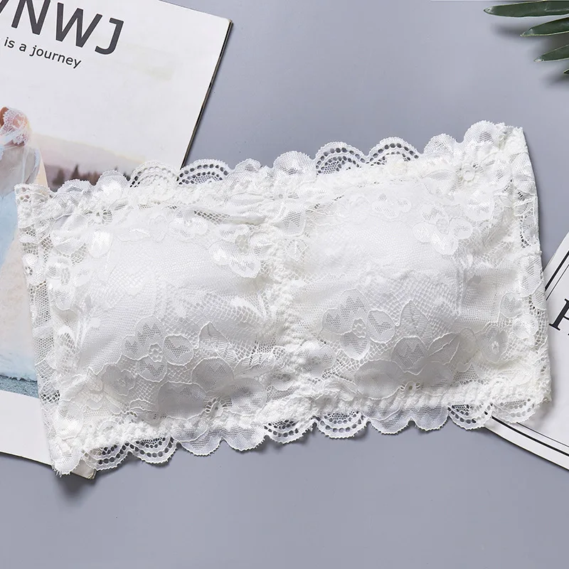 

New Tube Top Lingerie Lace 2022 Sexy Women Floral Bralet Bra Bustier Back Closure Bandeau Crop Top Bra Bralette Strapless Top