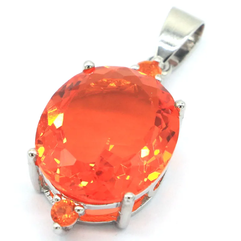 

Новый Яркий овальный камень 35x15 мм, Лондонский синий топаз, оранжевый цвет, женская серебряная подвеска для помолвки