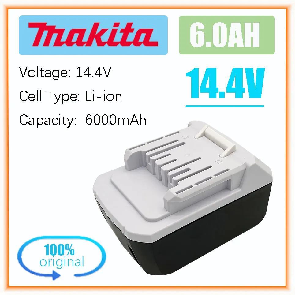 

Makita 14.4V 6.0AH Rechargeable Li-Ion Battery For Makita Mak BL1415G BL1413G BL1460G DC18WA UH480D UH520D UM165D UR140D DMR106