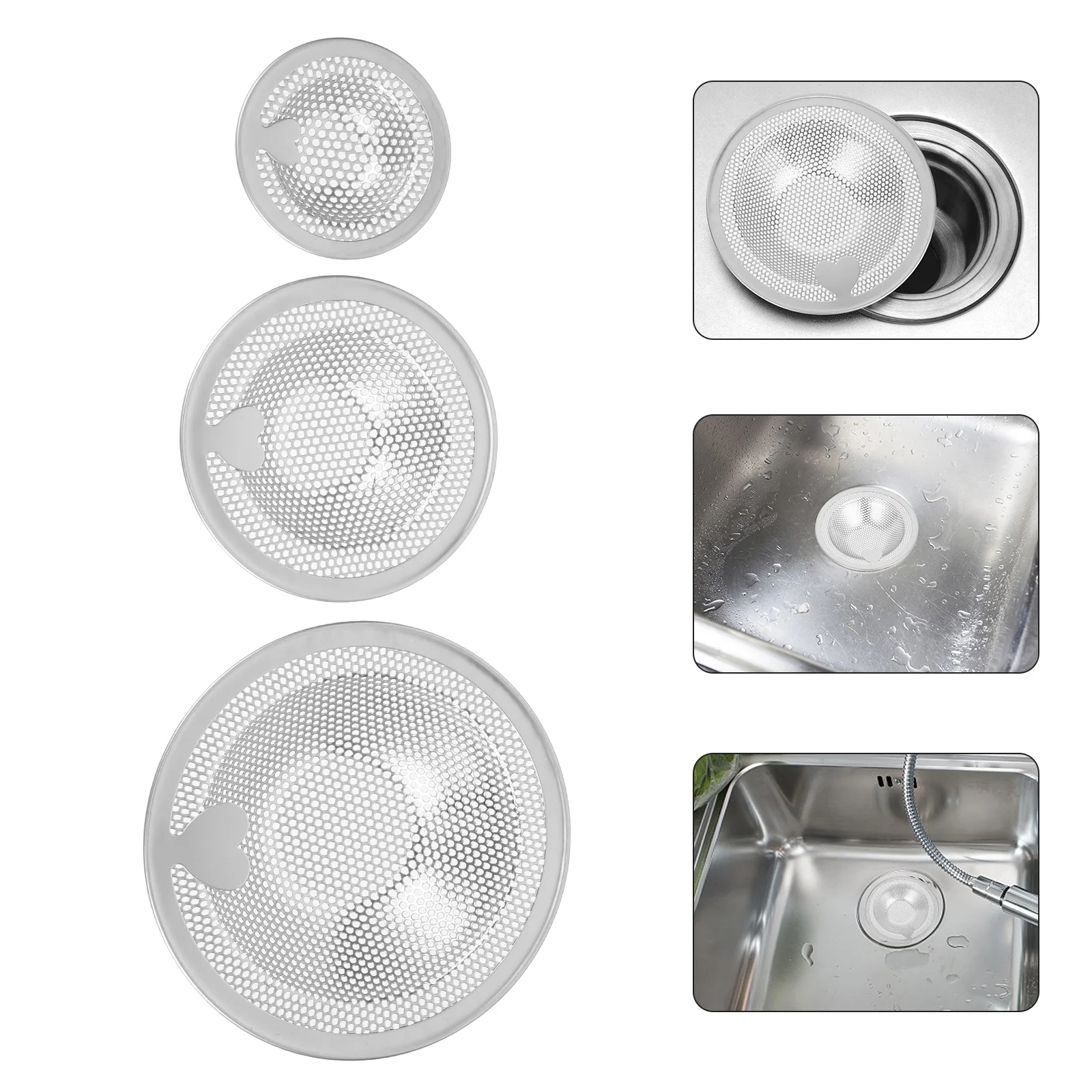 

Sink Strainer Drain Kitchen Filter Cover Basket Stopper Bathroom Catcher Steel Garbage Hairnet Mesh Shower Practical Stainless
