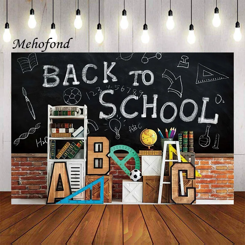 

Фон для фотосъемки Mehofond, ABC, вернуться в школу, черная доска, книга, детский день рождения, портрет, Фотостудия