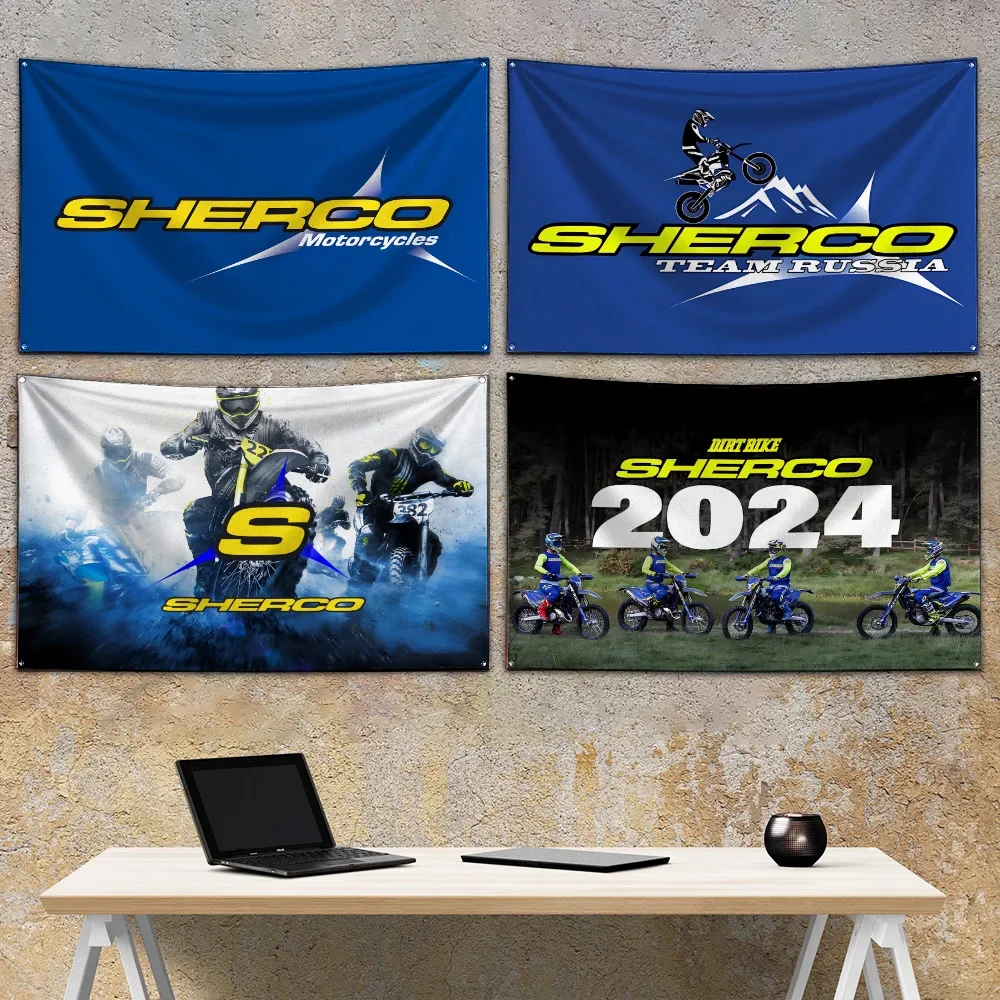 3x5 футов крест Шеркос мото флаг полиэстер цифровая печать баннер - Цена: 1827